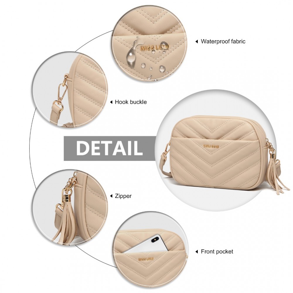 Miss Lulu dámska crossbody kabelka Anife - khaki (béžová) LA2119-1-KI-(9)-1000x1000